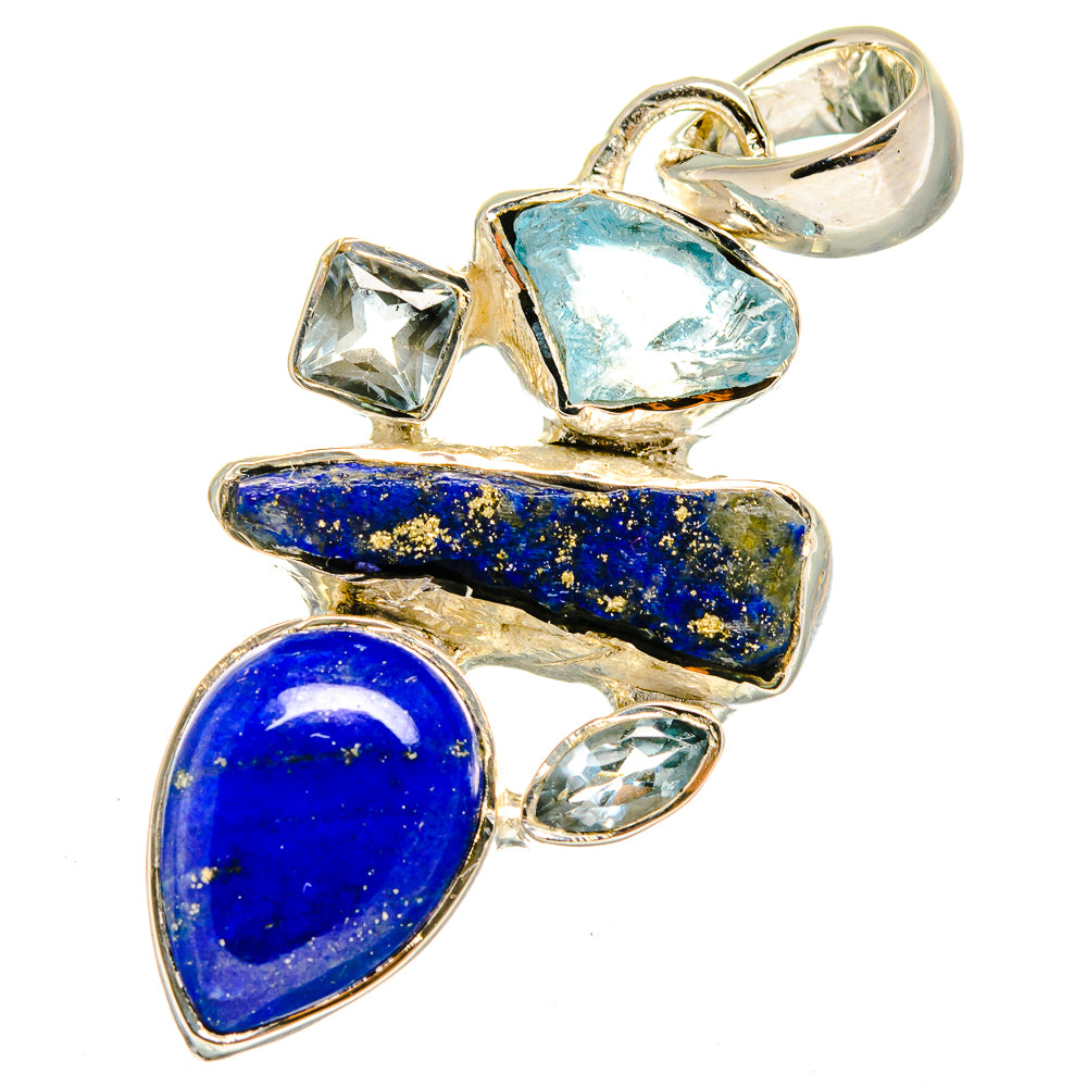 Lapis Lazuli, Aquamarine, Blue Topaz Pendants handcrafted by Ana Silver Co - PD13718