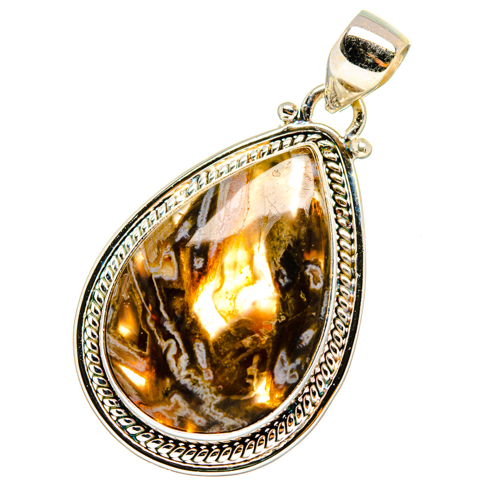 Turkish Tube Agate Pendants handcrafted by Ana Silver Co - PD13721