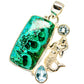 Malachite In Chrysocolla, Blue Topaz Mermaid Pendants handcrafted by Ana Silver Co - PD13727