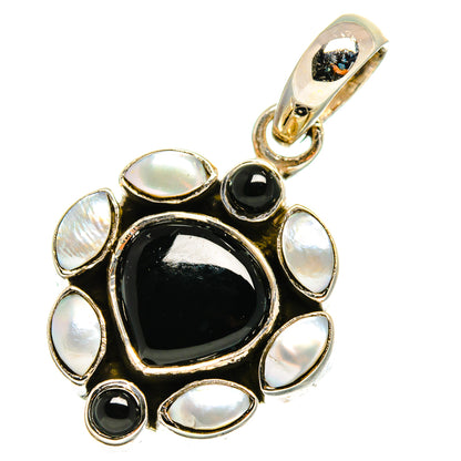 Black Onyx, Cultured Pearl Pendants handcrafted by Ana Silver Co - PD13733