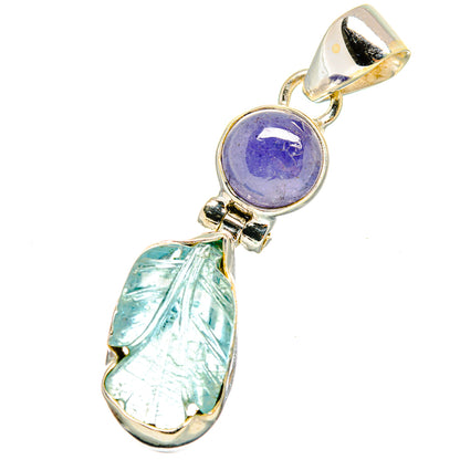Aquamarine, Tanzanite Pendants handcrafted by Ana Silver Co - PD13741