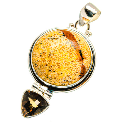 Picture Jasper, Smoky Quartz Pendants handcrafted by Ana Silver Co - PD13751 - Photo 2