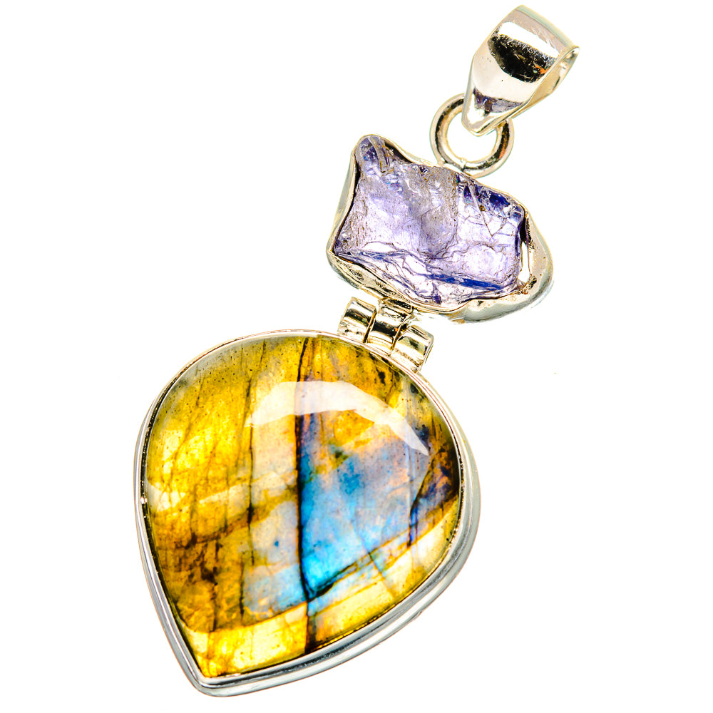 Labradorite, Tanzanite Pendants handcrafted by Ana Silver Co - PD13782