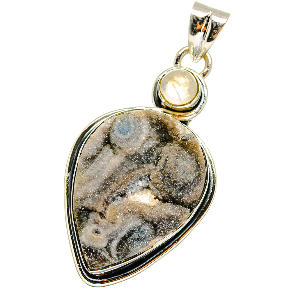 Desert Druzy, Rainbow Moonstone Pendants handcrafted by Ana Silver Co - PD13796
