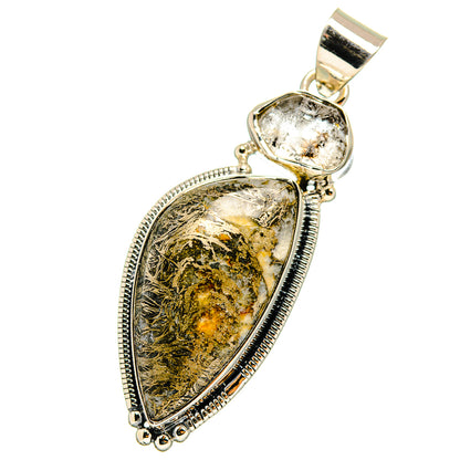Pyrite Agate, Herkimer Diamond Pendants handcrafted by Ana Silver Co - PD13805
