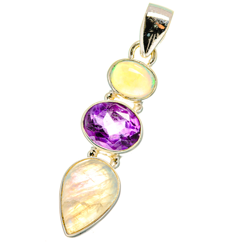 Rainbow Moonstone Pendants handcrafted by Ana Silver Co - PD13826