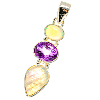 Rainbow Moonstone Pendants handcrafted by Ana Silver Co - PD13826