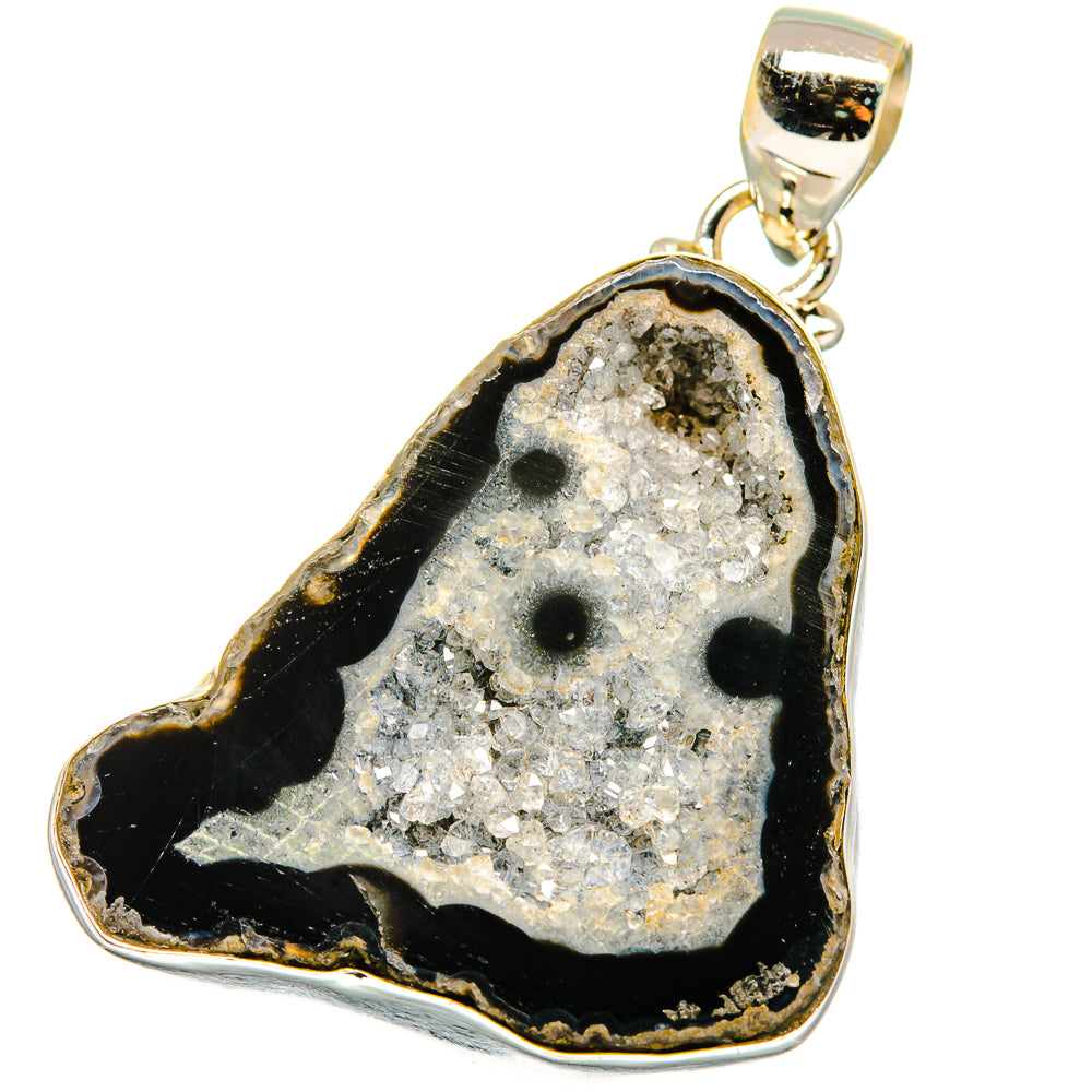 Coconut Geode Slice Pendants handcrafted by Ana Silver Co - PD13862