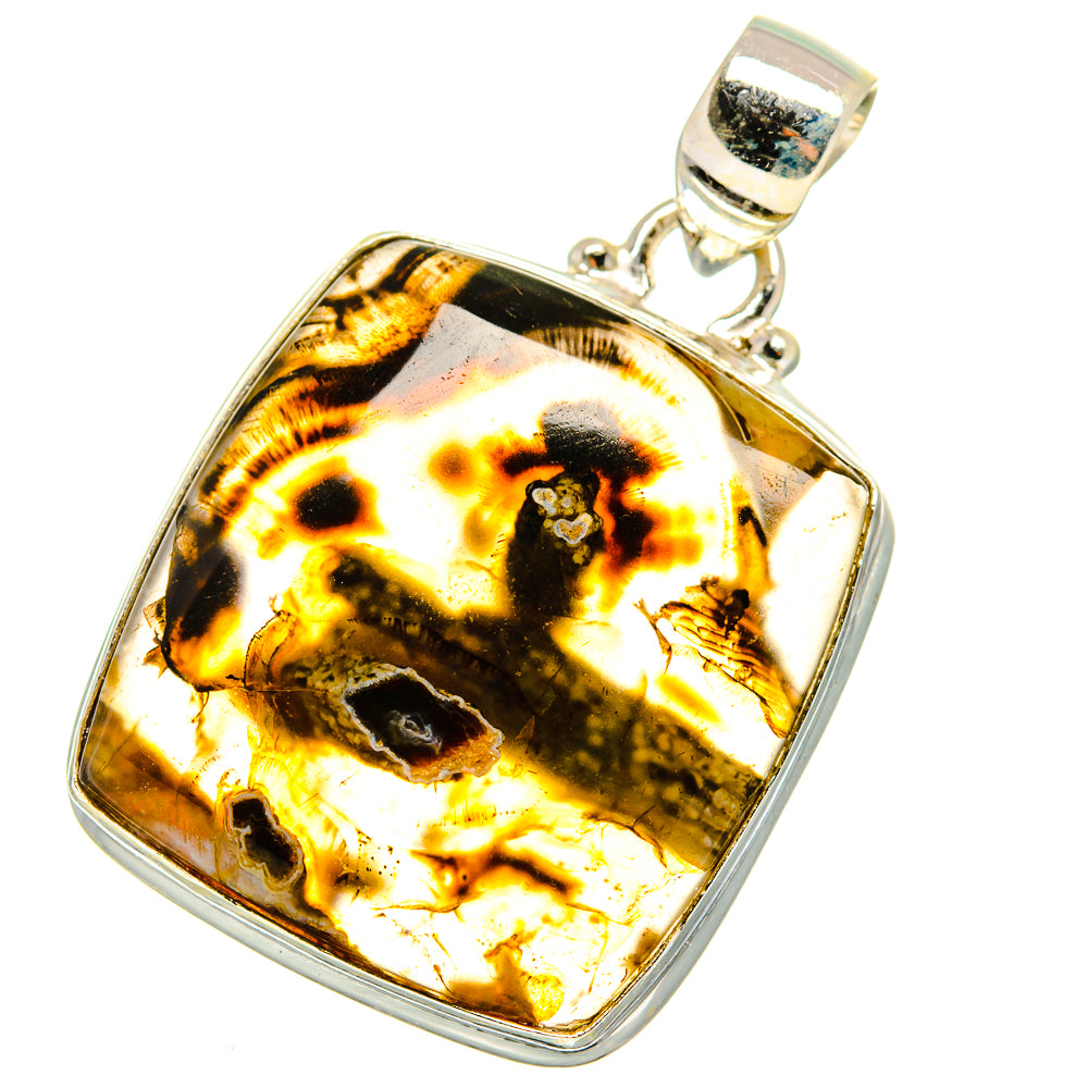 Turkish Tube Agate Pendants handcrafted by Ana Silver Co - PD13883