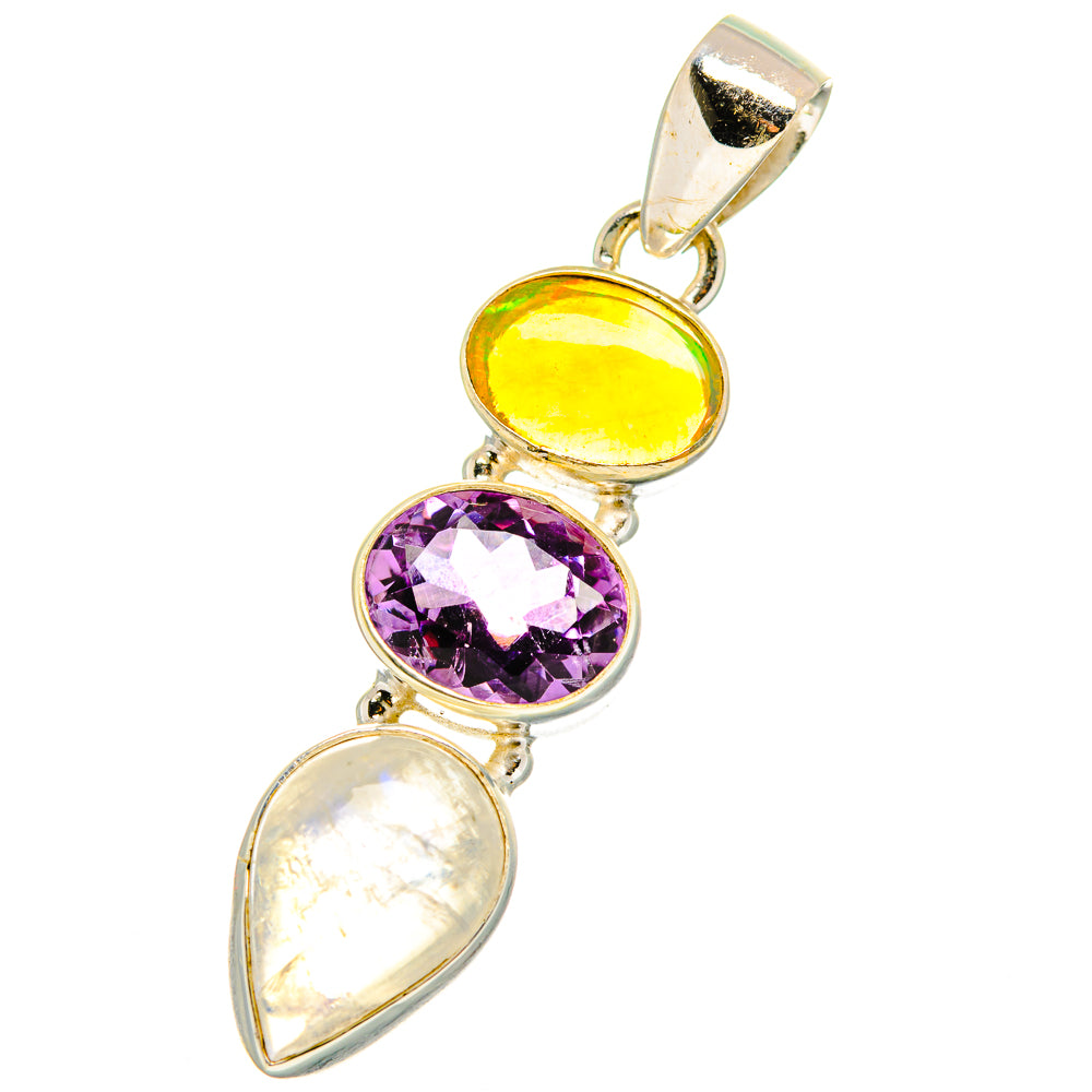 Rainbow Moonstone Pendants handcrafted by Ana Silver Co - PD13900