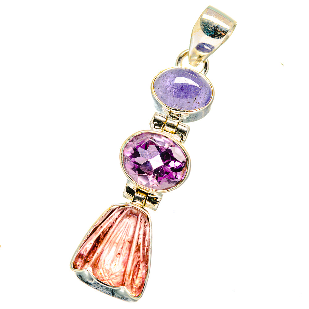 Pink Tourmaline Pendants handcrafted by Ana Silver Co - PD13915