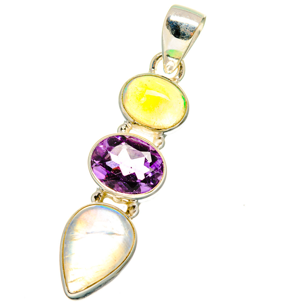 Rainbow Moonstone Pendants handcrafted by Ana Silver Co - PD13932