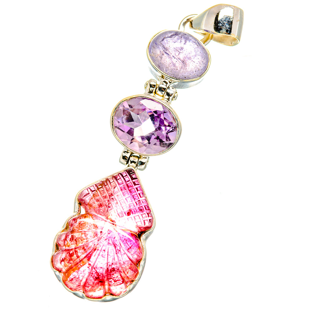 Pink Tourmaline Pendants handcrafted by Ana Silver Co - PD13936