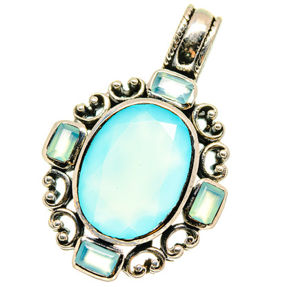 Aqua Chalcedony Pendants handcrafted by Ana Silver Co - PD13964
