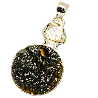 Tektite, Herkimer Diamond Pendants handcrafted by Ana Silver Co - PD13982