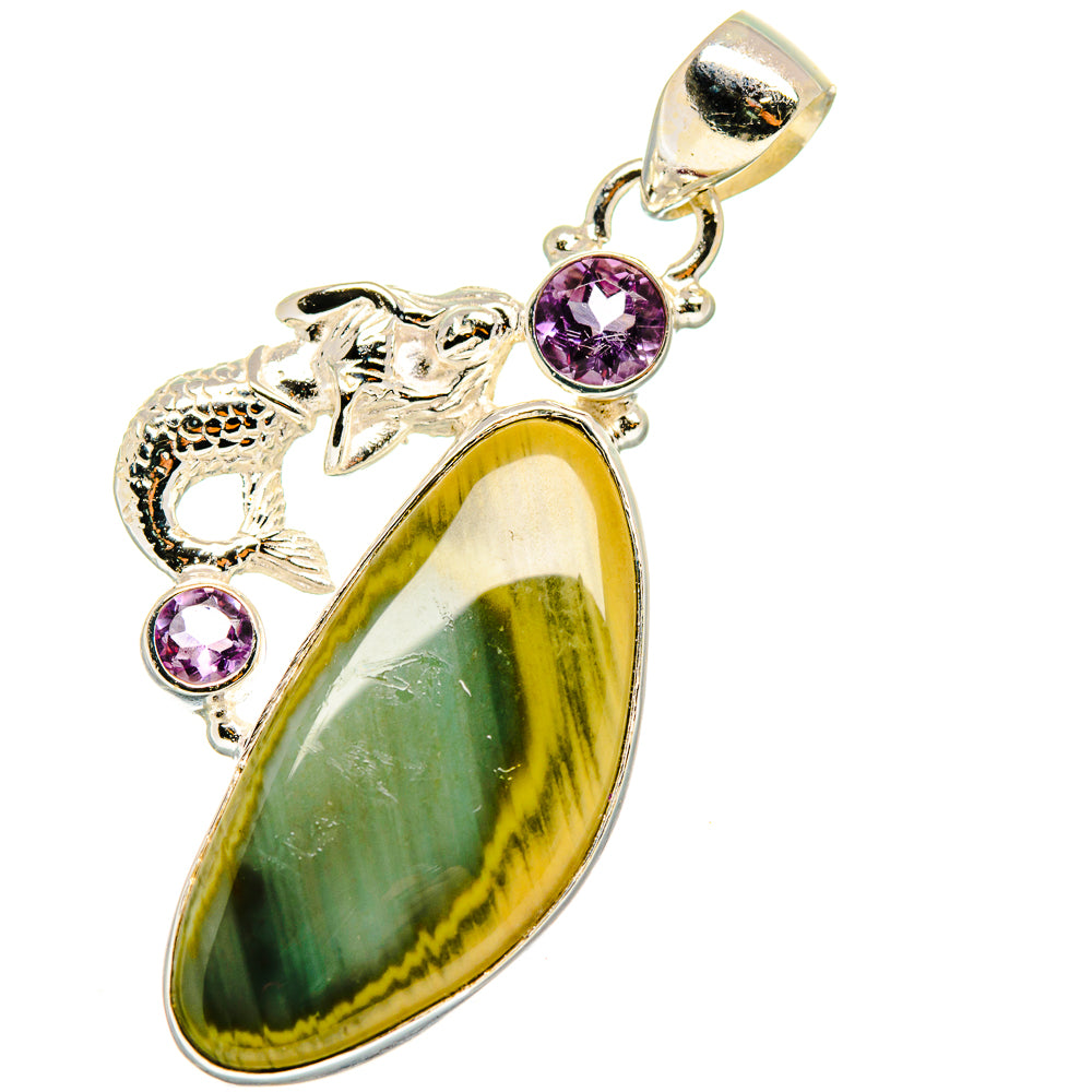 Willow Creek Jasper, Amethyst Pendants handcrafted by Ana Silver Co - PD14002
