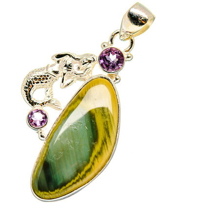 Willow Creek Jasper, Amethyst Pendants handcrafted by Ana Silver Co - PD14002