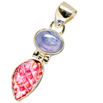 Pink Tourmaline, Tanzanite Pendants handcrafted by Ana Silver Co - PD14005