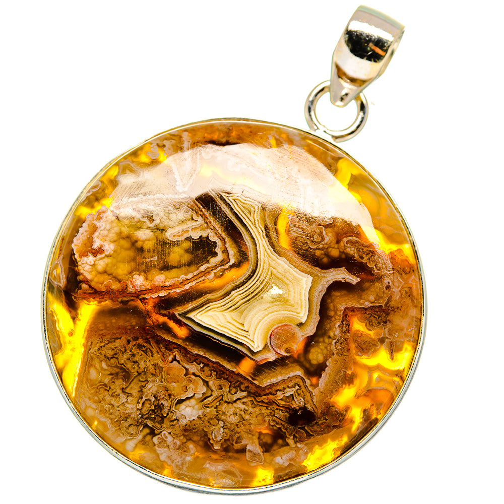 Plume Agate Pendants handcrafted by Ana Silver Co - PD14015