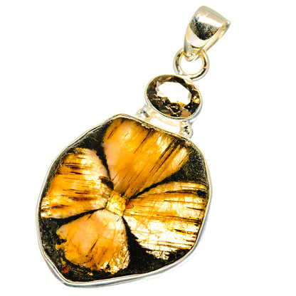 Chiastolite, Smoky Quartz Pendants handcrafted by Ana Silver Co - PD14029