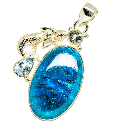 Apatite, Blue Topaz Pendants handcrafted by Ana Silver Co - PD14050