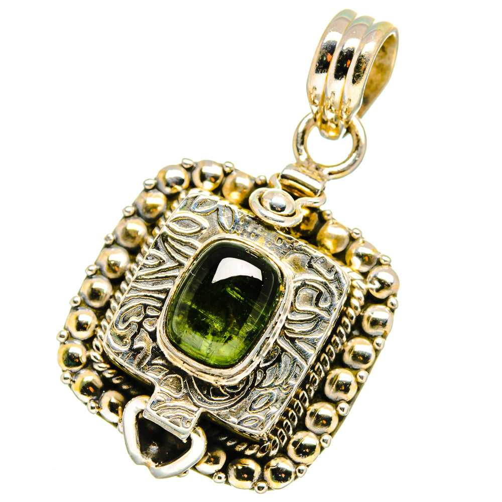 Green Tourmaline Pendants handcrafted by Ana Silver Co - PD14068