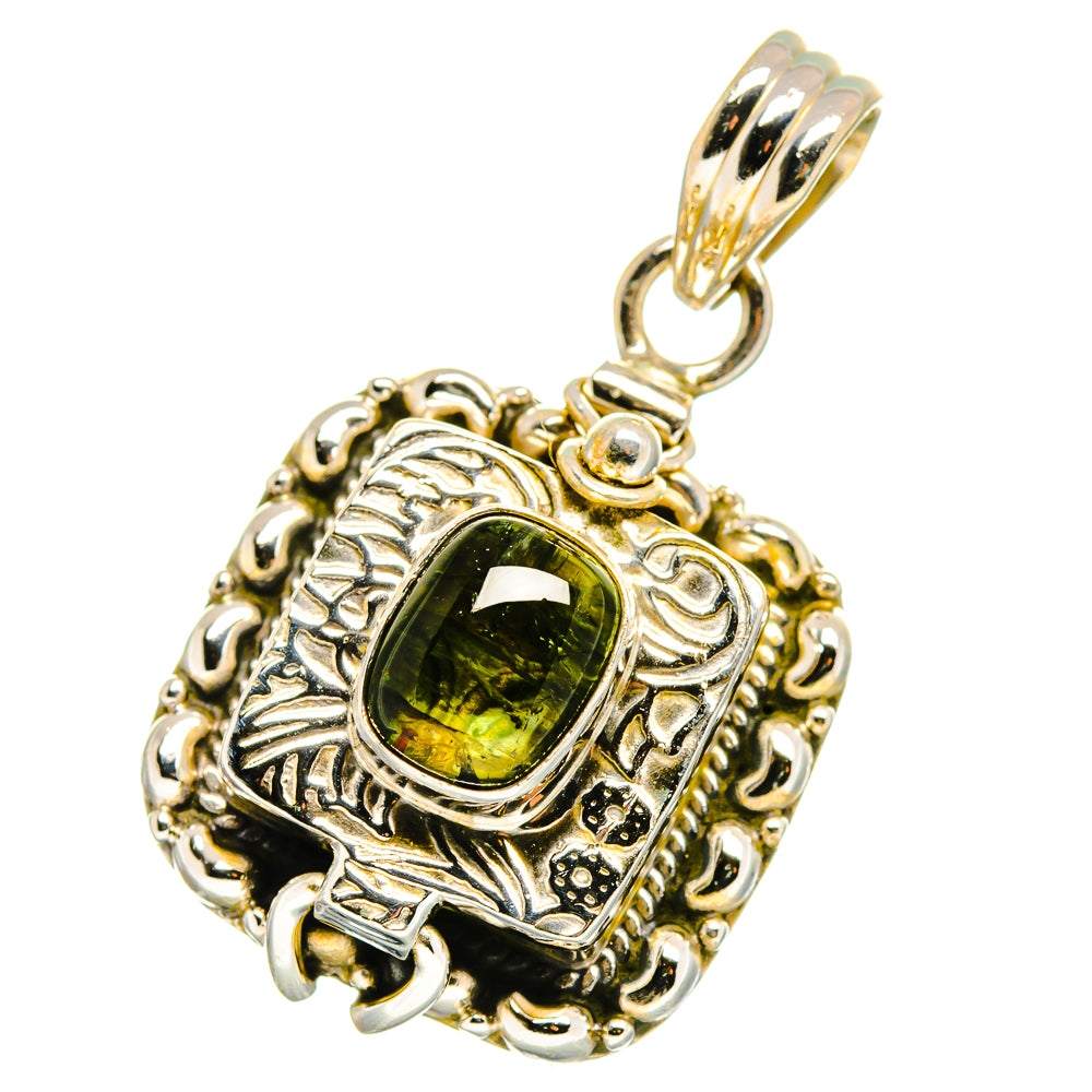 Green Tourmaline Pendants handcrafted by Ana Silver Co - PD14074