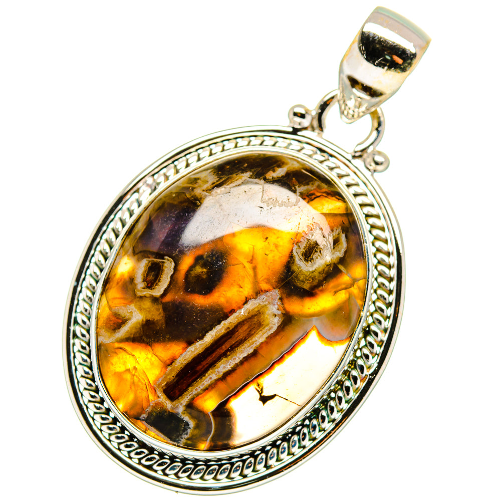 Turkish Tube Agate Pendants handcrafted by Ana Silver Co - PD14082