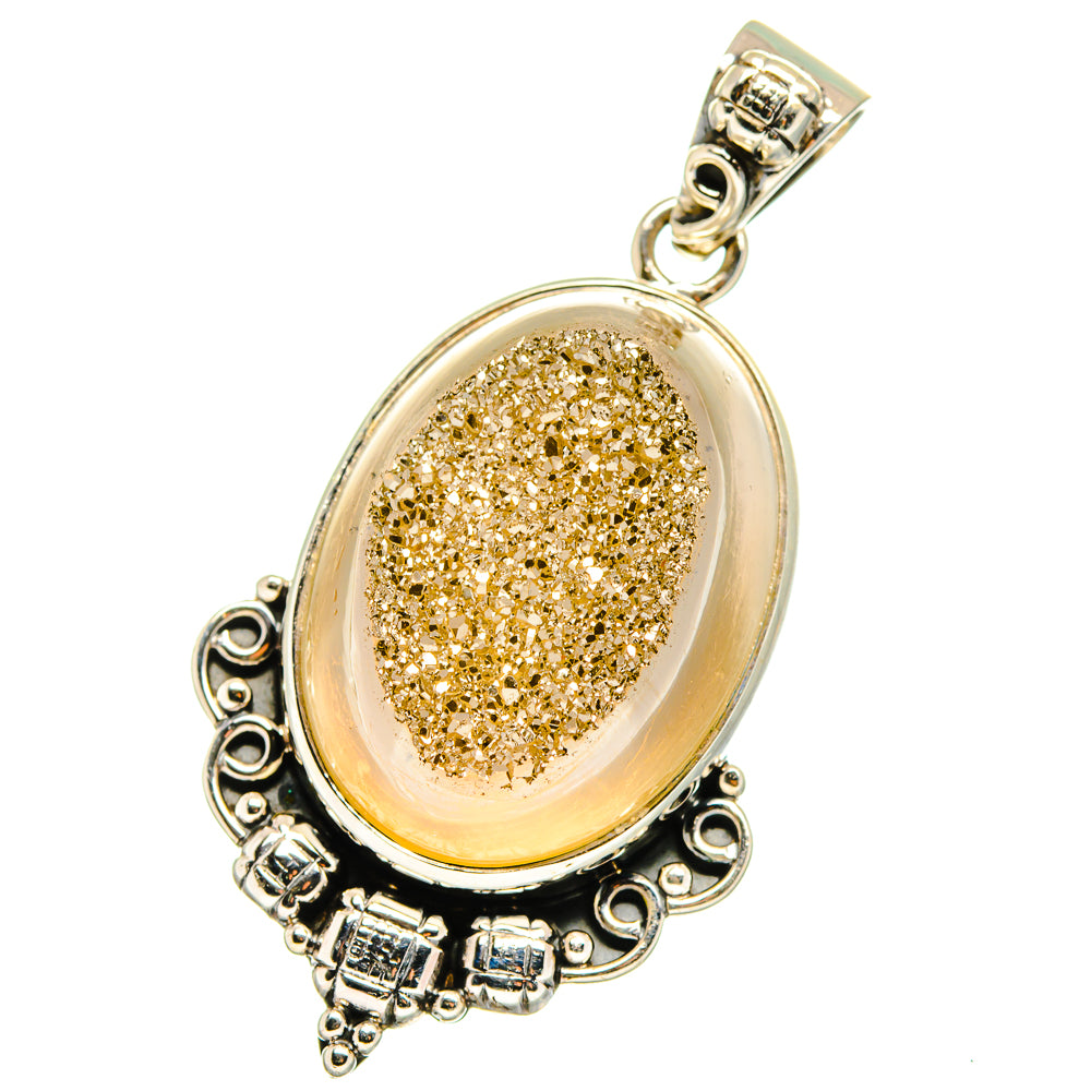 Pyrite Druzy Pendants handcrafted by Ana Silver Co - PD14084