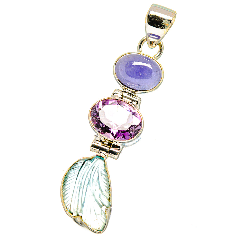 Aquamarine, Amethyst, Tanzanite Pendants handcrafted by Ana Silver Co - PD14090