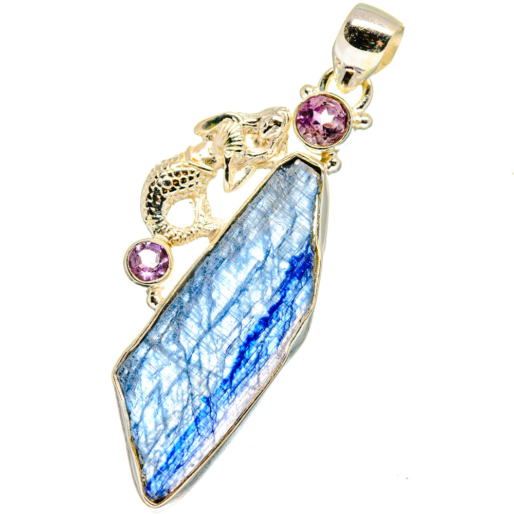 Kyanite, Amethyst Pendants handcrafted by Ana Silver Co - PD14109