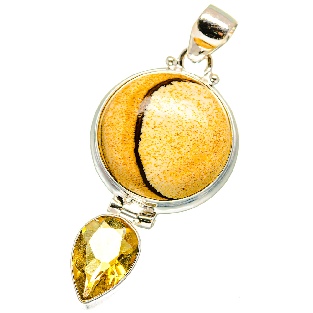 Picture Jasper, Citrine Pendants handcrafted by Ana Silver Co - PD14129