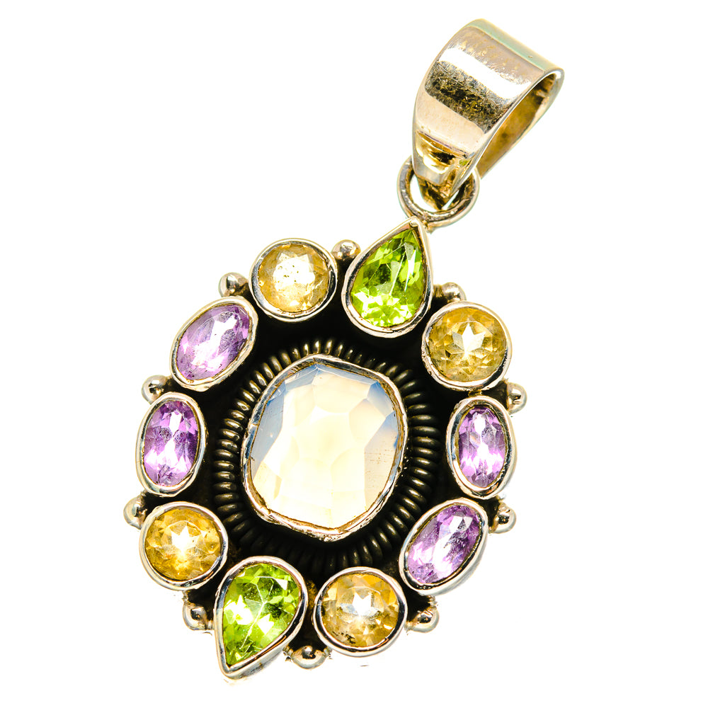 Moonstone, Citrine, Peridot, Amethyst Pendants handcrafted by Ana Silver Co - PD14132