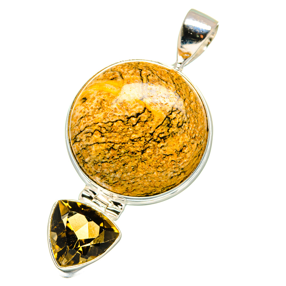 Picture Jasper, Smoky Quartz Pendants handcrafted by Ana Silver Co - PD14133 - Photo 2