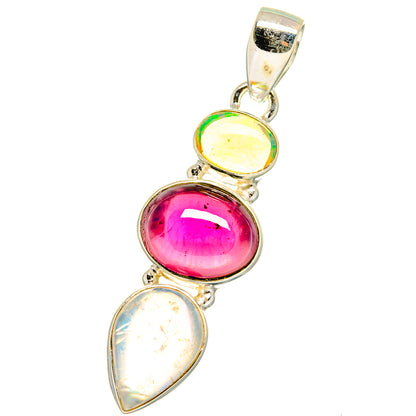 Ethiopian Opal, Garnet Pendants handcrafted by Ana Silver Co - PD14152