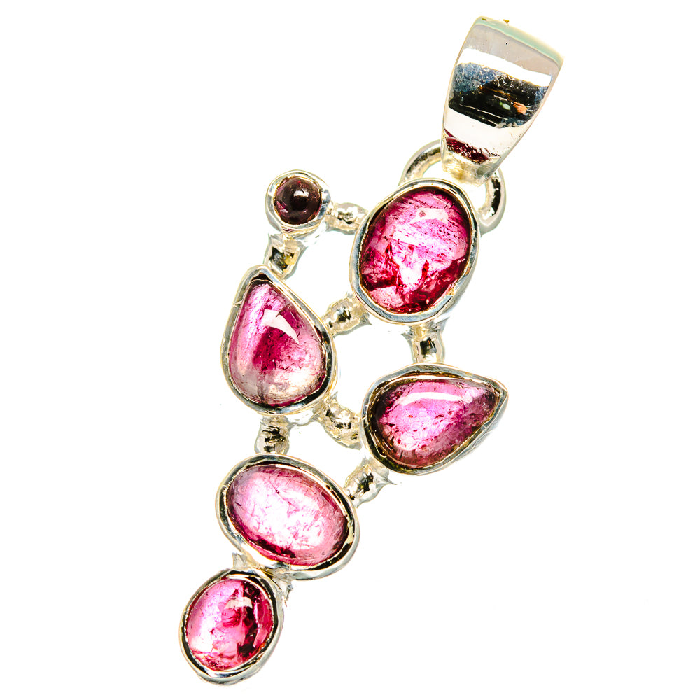 Pink Tourmaline, Garnet Pendants handcrafted by Ana Silver Co - PD14183