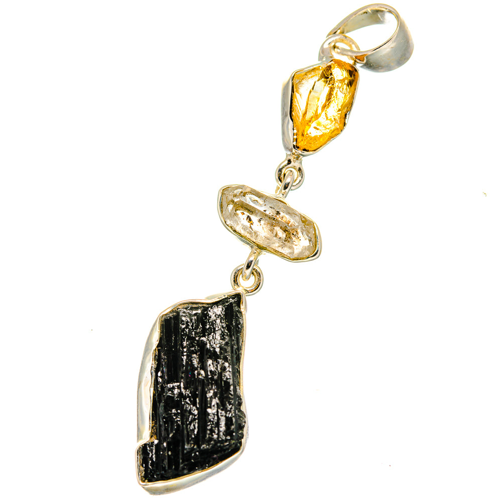 Tektite, Citrine, Herkimer Diamond Pendants handcrafted by Ana Silver Co - PD14191
