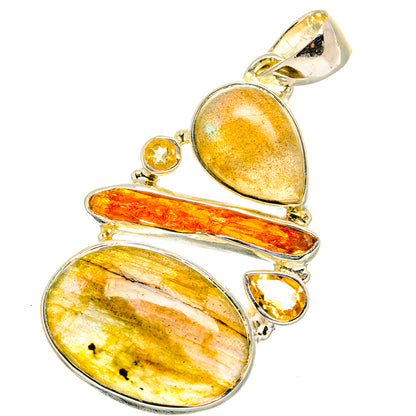 Labradorite, Citrine, Carnelian Pendants handcrafted by Ana Silver Co - PD14197