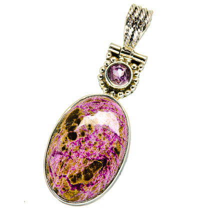 Stichtite, Amethyst Pendants handcrafted by Ana Silver Co - PD14210