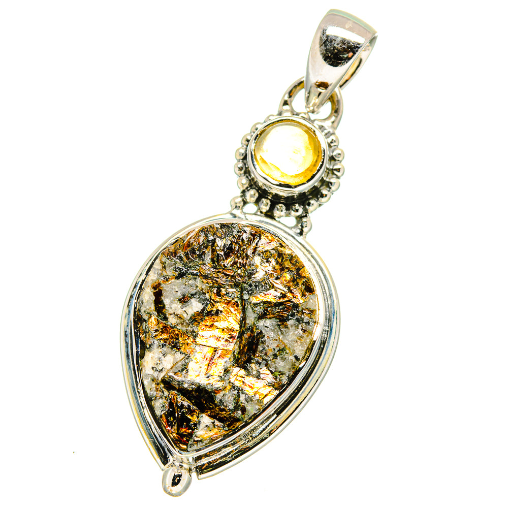 Astrophyllite, Citrine Pendants handcrafted by Ana Silver Co - PD14215