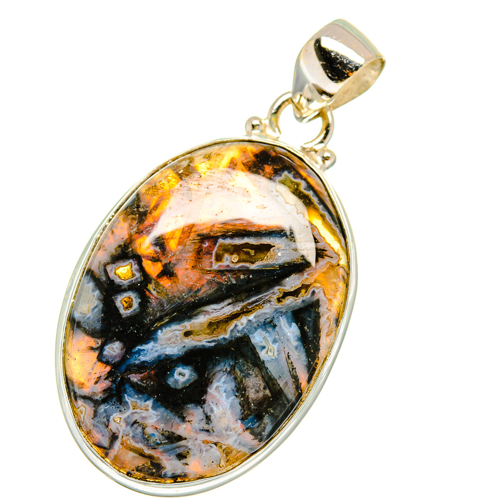 Turkish Tube Agate Pendants handcrafted by Ana Silver Co - PD14229