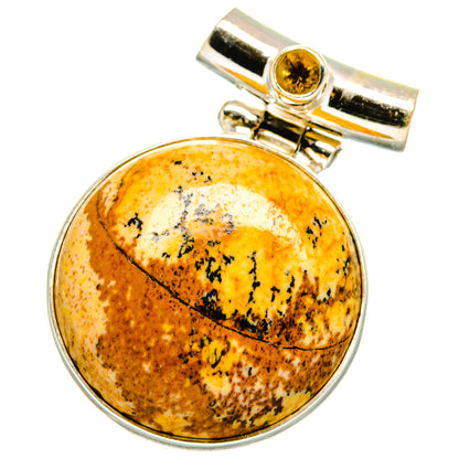 Picture Jasper, Citrine Pendants handcrafted by Ana Silver Co - PD14238