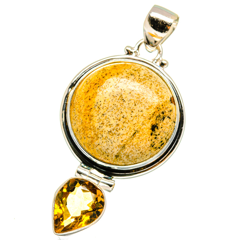 Picture Jasper, Mandarin Citrine Pendants handcrafted by Ana Silver Co - PD14245