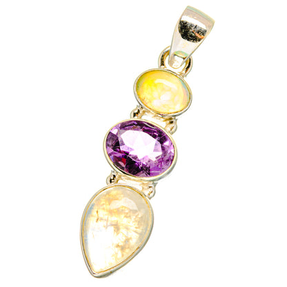 Rainbow Moonstone Pendants handcrafted by Ana Silver Co - PD14269