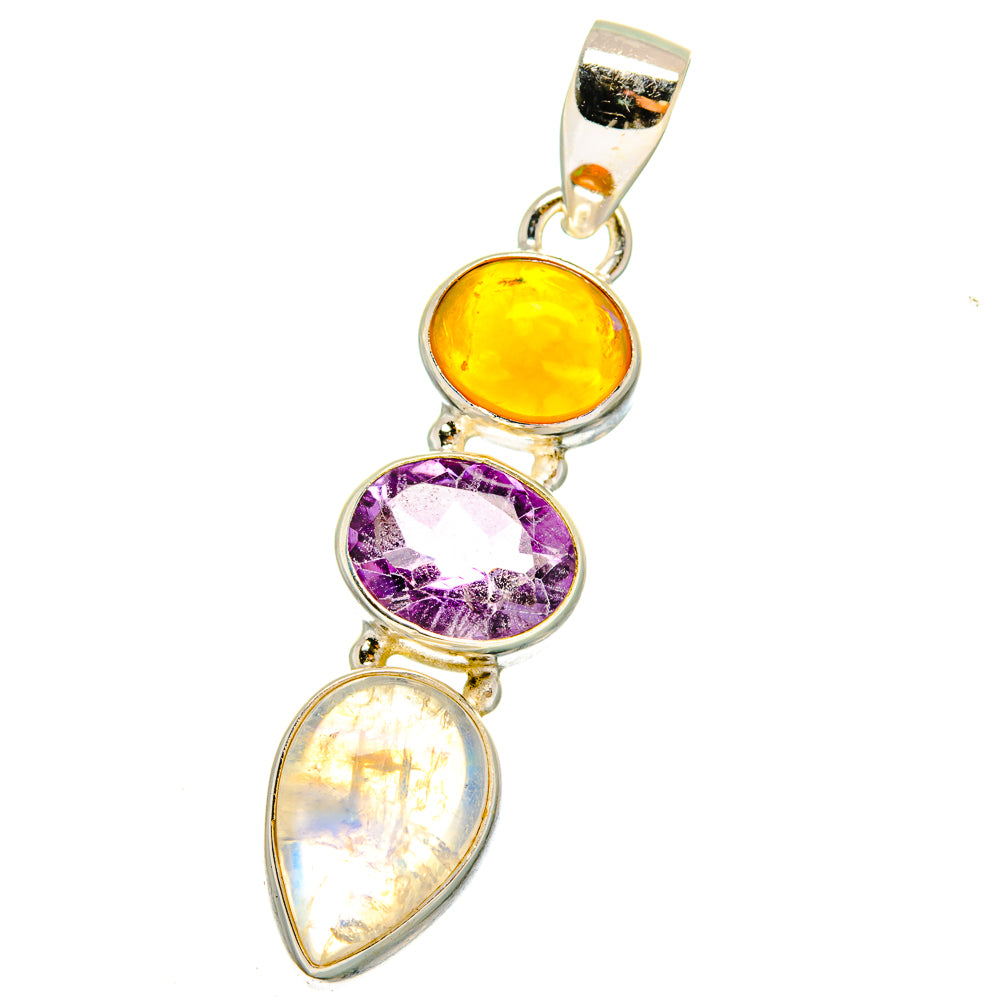 Rainbow Moonstone Pendants handcrafted by Ana Silver Co - PD14280
