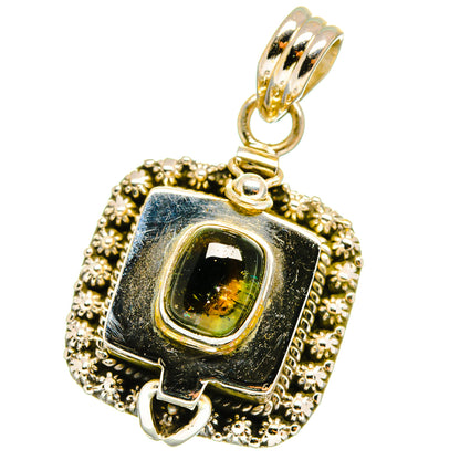 Green Tourmaline Pendants handcrafted by Ana Silver Co - PD14307