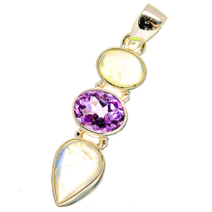 Rainbow Moonstone Pendants handcrafted by Ana Silver Co - PD14383