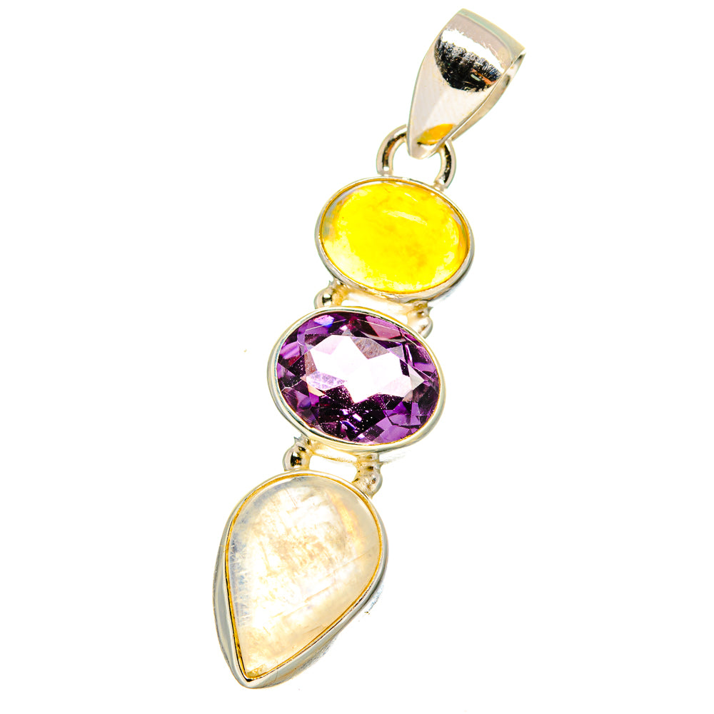 Rainbow Moonstone Pendants handcrafted by Ana Silver Co - PD14464