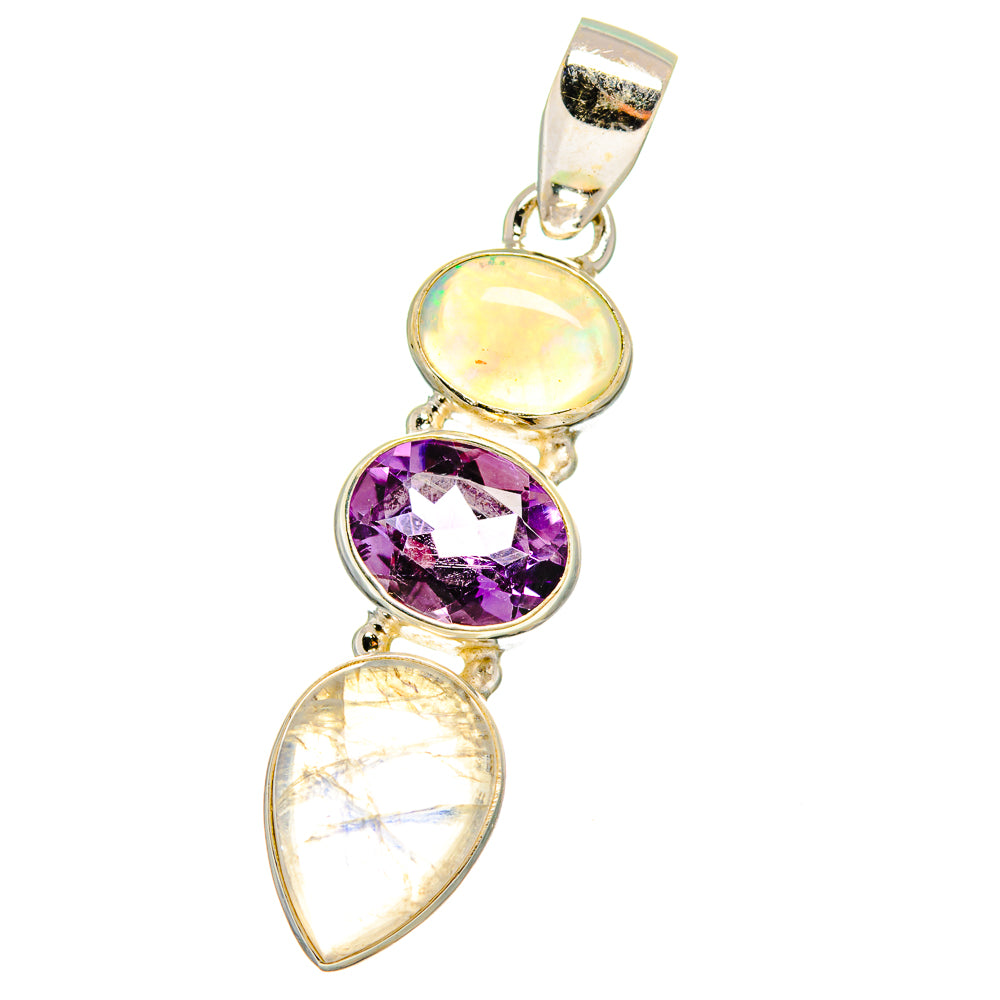 Rainbow Moonstone Pendants handcrafted by Ana Silver Co - PD14472