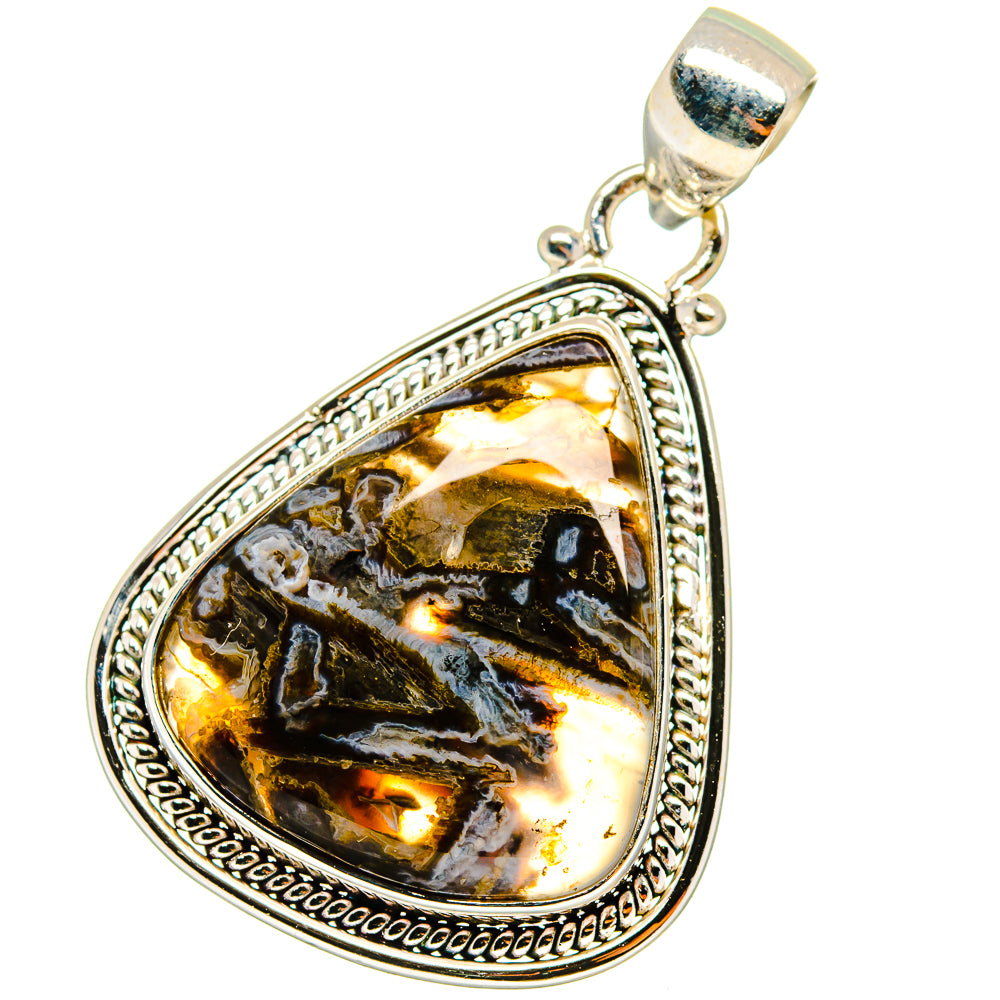 Turkish Tube Agate Pendants handcrafted by Ana Silver Co - PD14516